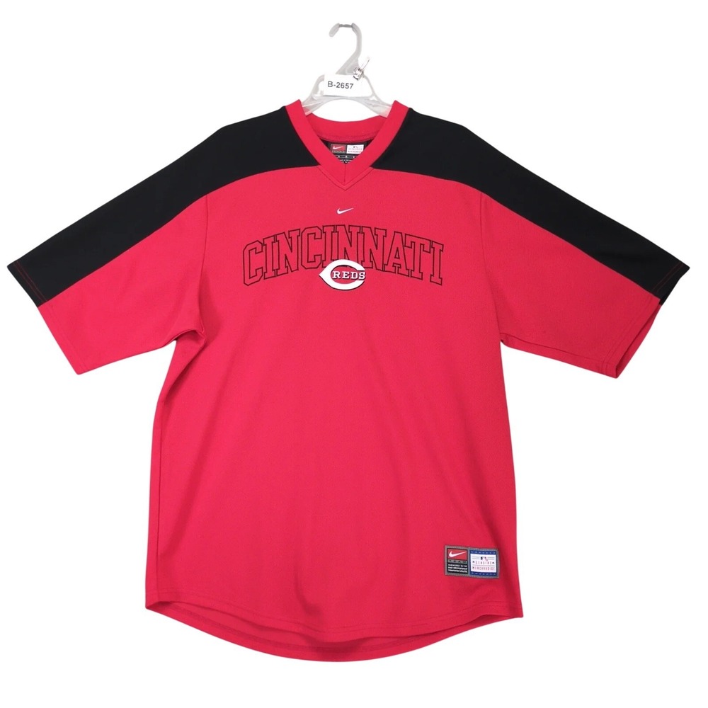 Nike Cincinnati Reds Red Black Embroidered Jersey Shirt Mens M MLB Baseball Fan